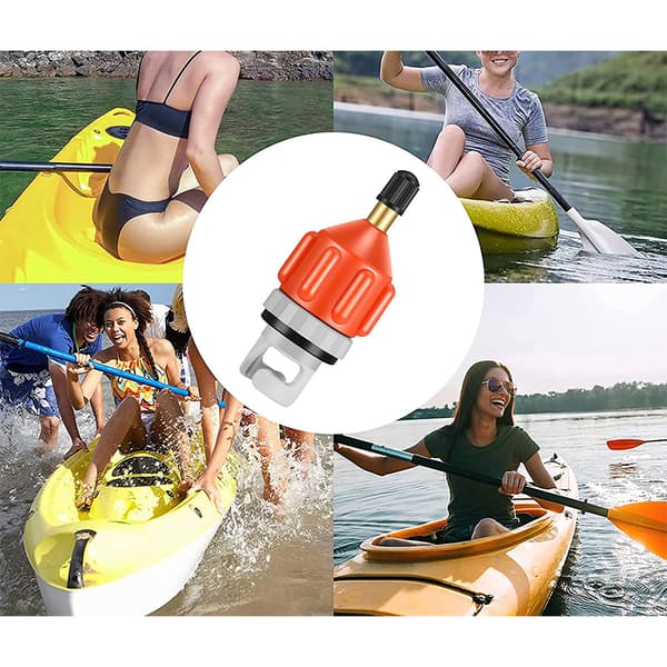 Pumpeadapter, adapter til kompressor, bærbar SUP-ventiladapter, oppustelig bådventiladapter til kajak, oppustelig båd, SUP-board Orange