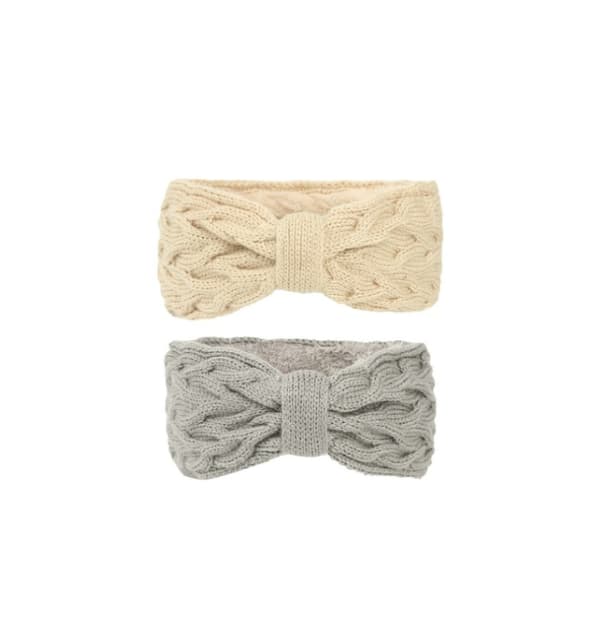 2 stk (beige + lysegrå) Dame Vinter Hårbånd, Vinter Pandebånd Dame