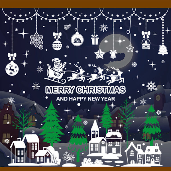 Christmas Window Snowflake Cling Decals Stickers Decorations