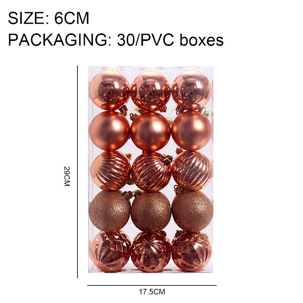 30 Pcs Christmas Ball Ornaments 6cm Shatterproof Christmas Tree