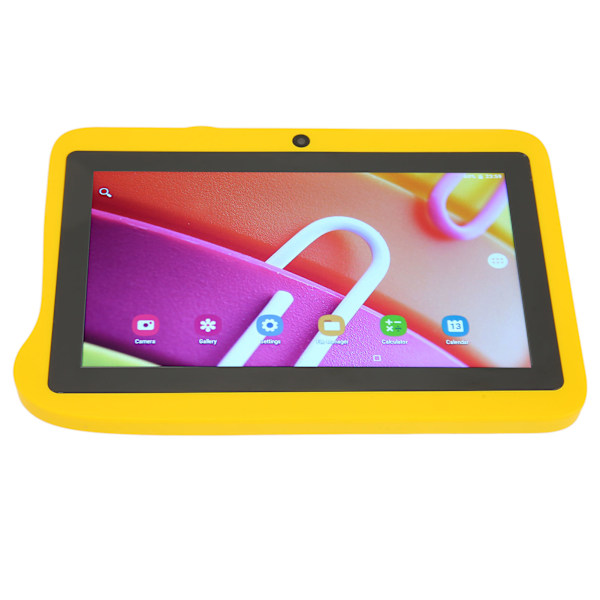 7 tums barnplatta MTK6592 8 kärnor CPU för Android 10.0 2GB RAM 32GB ROM 2.4G 5G WIFI IPS Portabel Platta 100‑240V Gul AU-kontakt