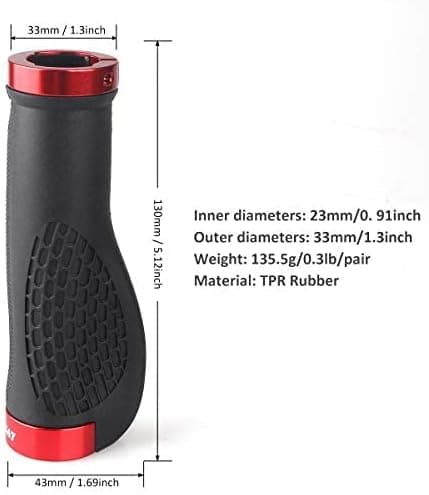 (Rød), Ergonomiske cykelgreb, skridsikre cykelgreb til /Mounta