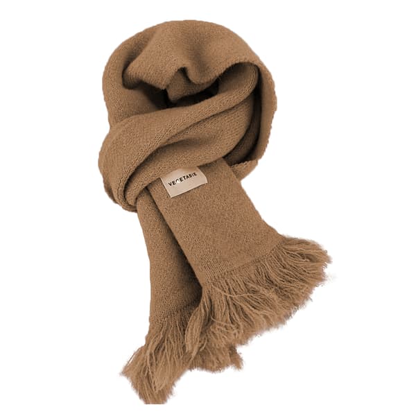 Stickade ullscarfar för barn är varma, tjocka och mångsidiga khaki