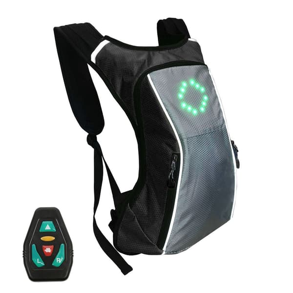 Cykelvest USB Genopladelig Reflekterende Rygsæk med LED Blink