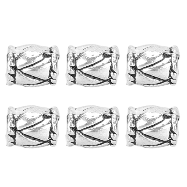 Antika Silver Tunnpärlor Legering Metall Retro Design Stora Hål Distanspärlor för Hår- och Skäggflätning DIY Smyckestillverkning Hantverk Kvalitetspärlor Fina