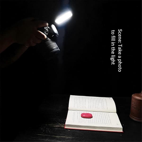 49 LED 5W Mini LED Videolys Fotografering 6500K Fyllelampe Dimbar Blitsskoadapter for Universalkamera