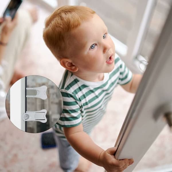 2 stk. skydedørsstopper Babysikkerhedslås Vinduesstopper Sikkerhed