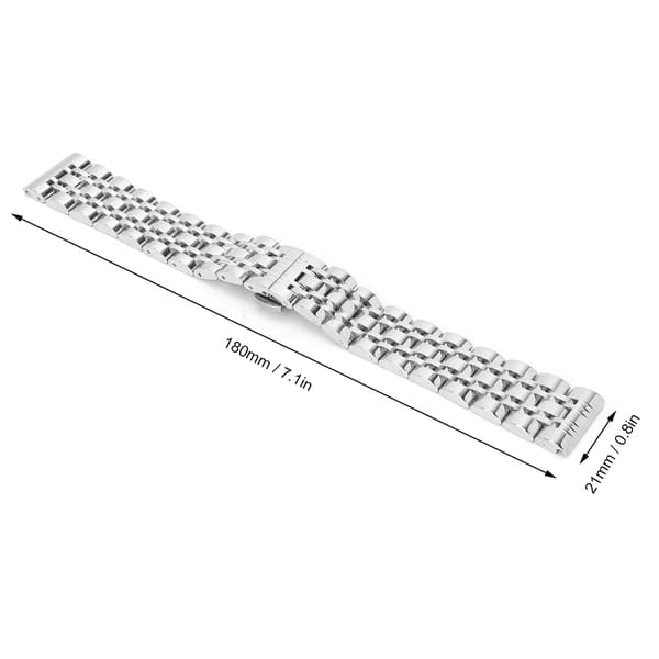 Poleret urarmbånd med flere striber, rustfrit stål, tilspidsede graveringer, solid og letvægt med sommerfuglelås, let at justere pasform