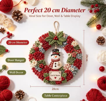 Håndlavet stofkrans DIY-sæt til jul, velegnet til voksne begyndere og som julekrans til døren, stil 3 stye 3