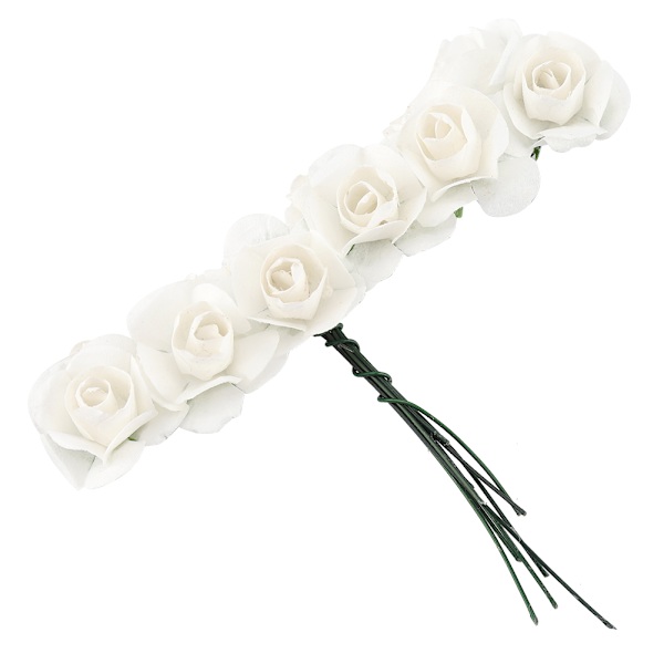 144 st miniatyrpappersblommor handgjorda DIY konstgjorda rosor för