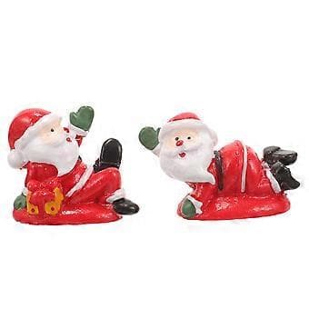 2 stk. Mini Julenisse Figur Skrivebordsutstilling Julenisse Statue Multifunksjonell Akvarium Landskapsornament( )