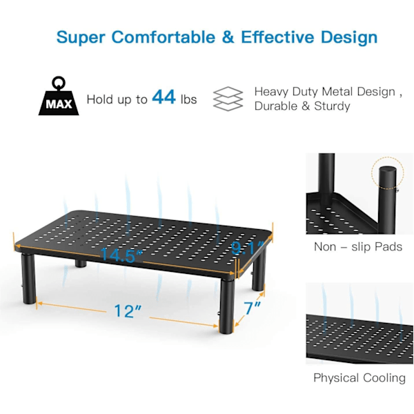 Monitorställ Riser - 3 höjdjusterbart monitorställ för