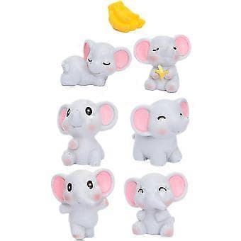 1 Sæt Mini Elefant Figurer Resin Dyr Elefant Statue Dekorationer Elefant Figur Pynt