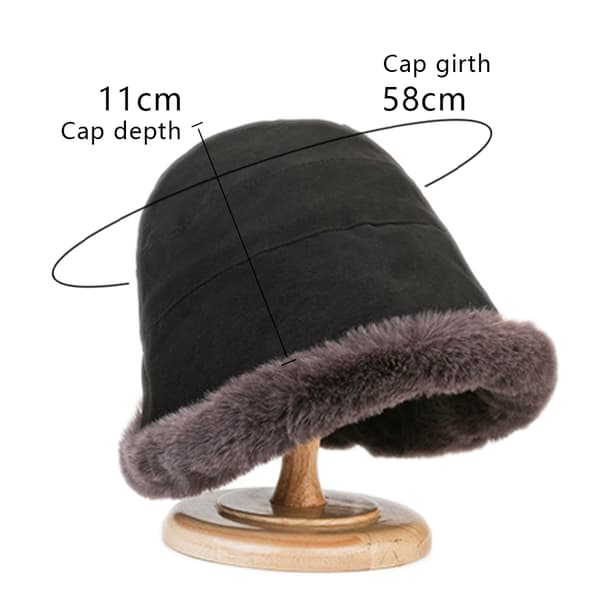 Dam Vinter Fusk Mocka Päls Bucket Hatt