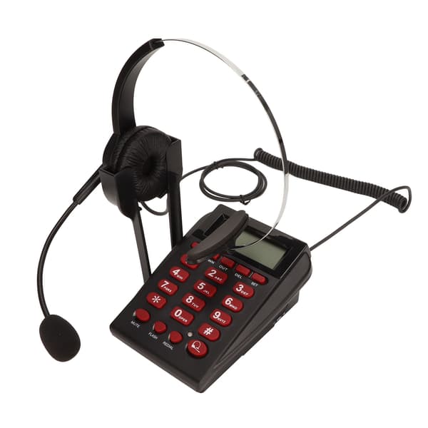 Justerbart hovedbøjle telefonheadset kablet headset med støjreducerende mikrofon bredbåndslydteknologi ergonomisk design inline-kontroller bygget til