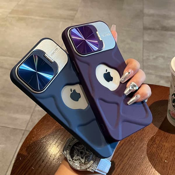 Magnetiskt telefonfodral med saknad etikett, kompatibelt med iPhone 17 Pro Max linsfäste blue