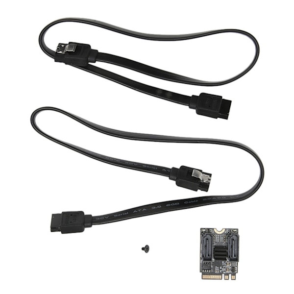 M.2 till 2 Port SATA3.0 Expansionskort 6Gbps JMB582 Chip PCB M.2 till 2 Port SATA3.0 Adapter för Dator