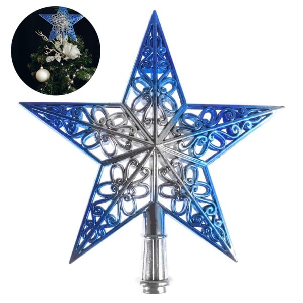Christmas Tree Star Topper Glittered Xmas Tree Topper