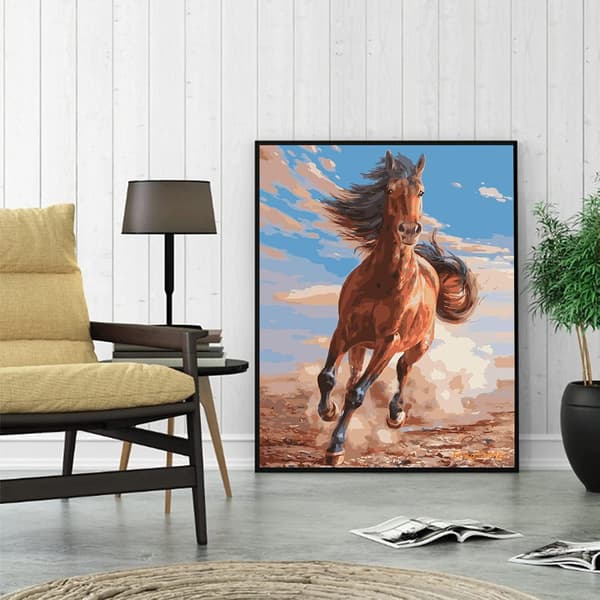 5D Diamantmaleri Sæt 30x40cm DIY Farverig Hest Diamant Kunst Sæt
