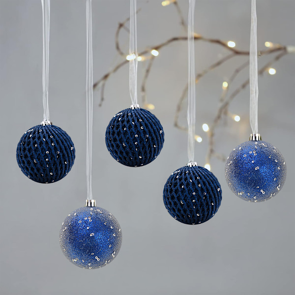 3.15" Christmas Ball Ornaments 12 pcs Glitter Sequin Foam Ball