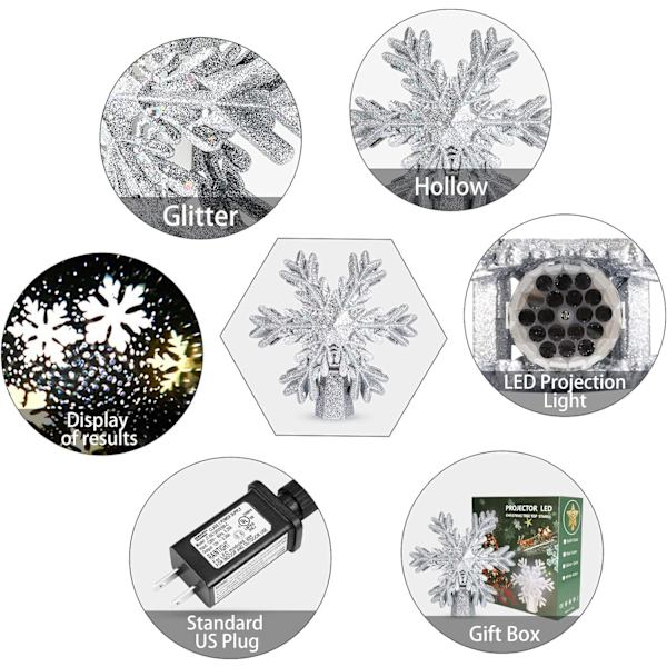 Glittrande Julgransprydnad - LED-Dekoration - Silver