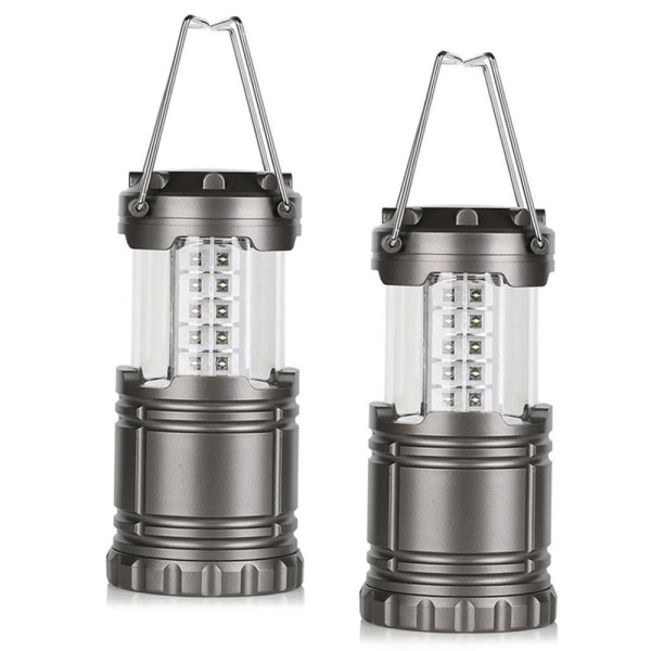2-delad campinglampa teleskopisk campinglampa tältlampa belysning grey