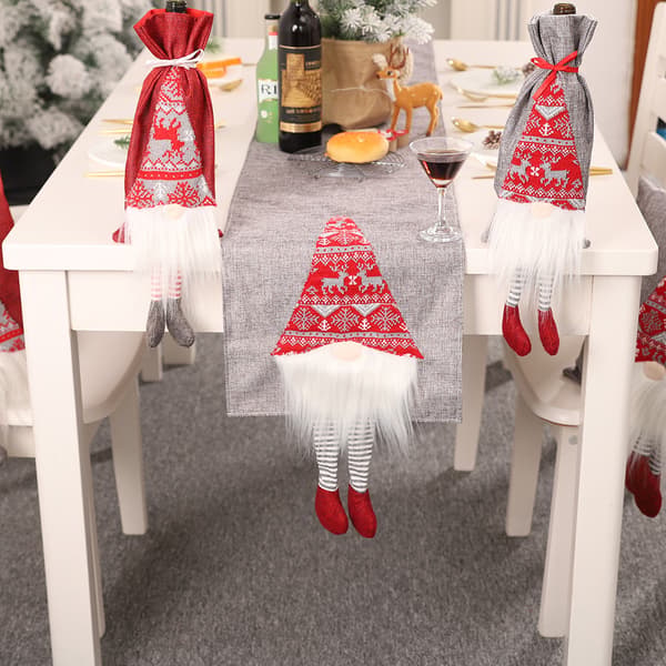 Bordslöpare God Jul Byråscarf Bordsdekorationer för Vardagsbruk, för Middagsbjudningar & Evenemang, Jul grey
