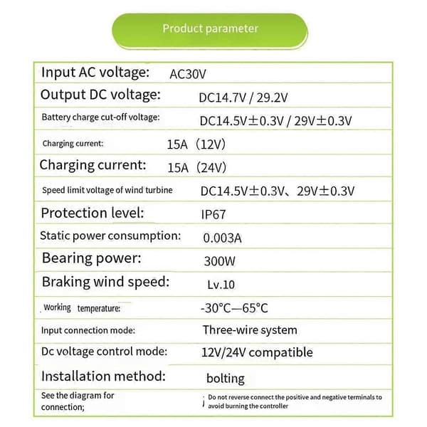 PWM Controller 300W Vindmølle Opladningsregulator Vandtæt Regulator til Vindgenerator 12V 24V AUTO Switch 16A