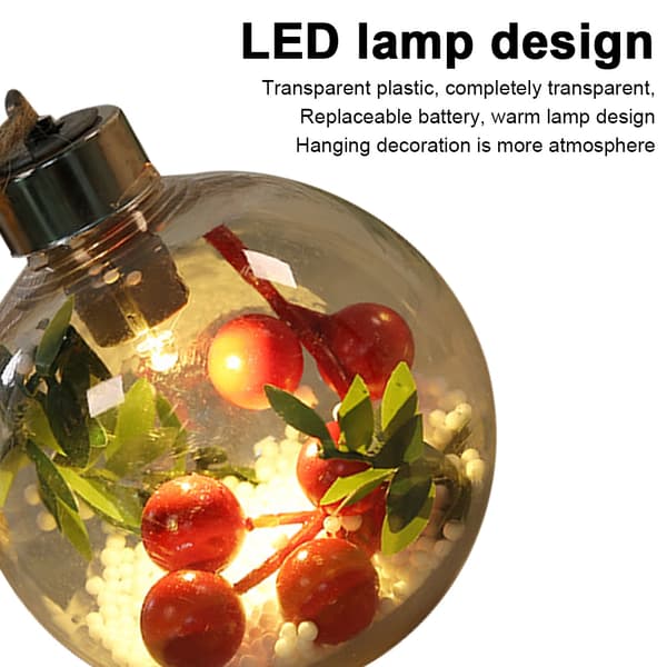 Jul LED Transparent Julkula Julgranshänge Glödande style 2