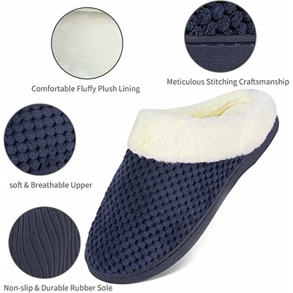Hjemmesko til Kvinder Varme Memory Foam Anti-Skrid Hjemmesko navy blue 36/37