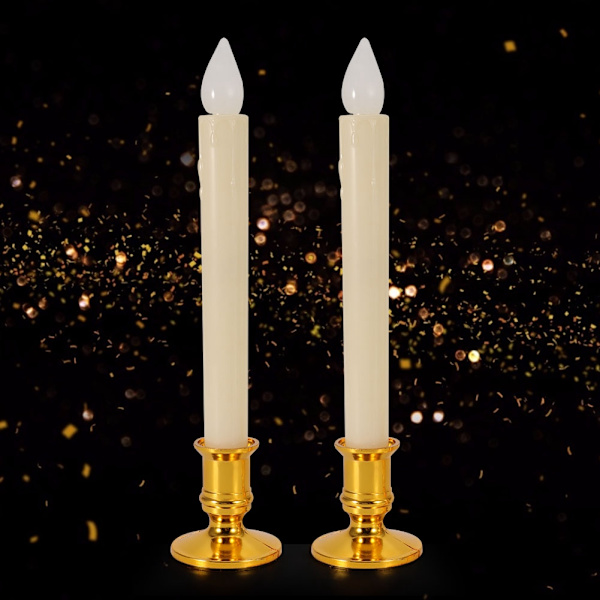 2 st buddhistiska LED-flamlösa ljus batteridrivna gungande