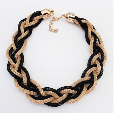 Statementhalsband, flätad ihålig kabel stor haklapp choker krage, klänning bal