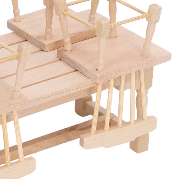 Miniatyr Matsalsset För Dockhus, Realistisk Design Trämöbelmodell Miljövänligt Material Robust Konstruktion Inredningsmodell Möbler (5 st)