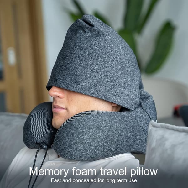 Reisepute i Memory Foam (32*12*12cm), Reisepute med Hette, Kom