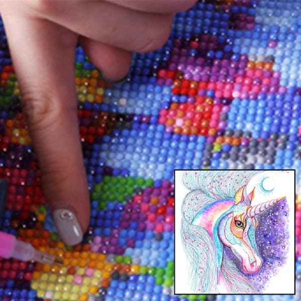 Unicorn 5D diamantmålningskit, djurmålningskonst för hemvägg