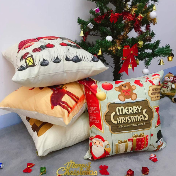 4PCS 45x45cm Throw Pillow Covers Christmas Decorative Couch