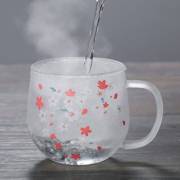 300 ml transparent värmebeständig glaskopp med tefilterlock