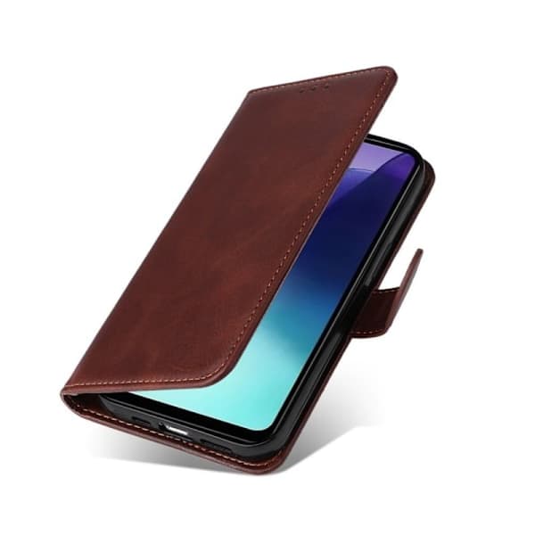 SKALO Xiaomi Redmi 14C PU Læder Wallet Case - Flere Farver Brun