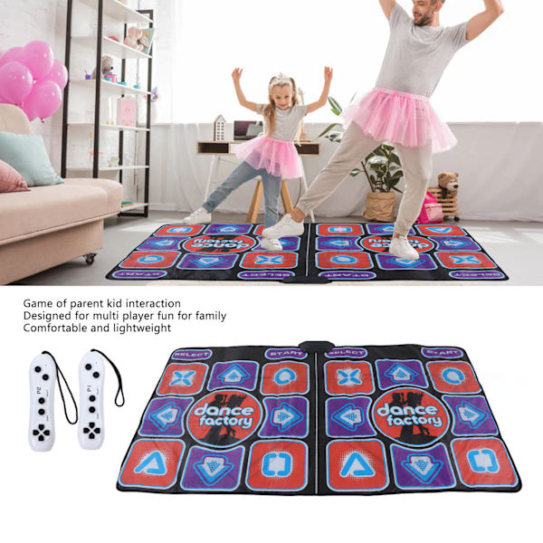 Vikbar Dansmatta för Barn, Upplyst Dansmatta med 8 Knappar med USB Halkfri StepMania Danssteg Dansmatta Pad Filt med Hög Elasticitet