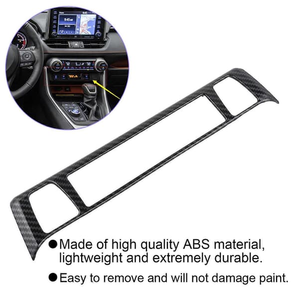 Karbonfiberstil Seter Oppvarming Bryter Kontroll Dekor Stripe Deksel Trim Passer til RAV4 2019