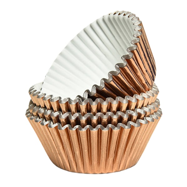 200 st Guld Folie Muffin Formar Standard Bakformar Muffin Pappersformar Rose Gold