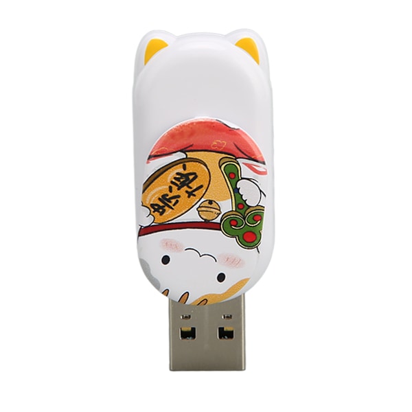 USB-minnen Stödjer Hot Plug Söt Lyckokatt Portabel Bil U Disk för Kontor Hem Backup Filer Videor 128GB
