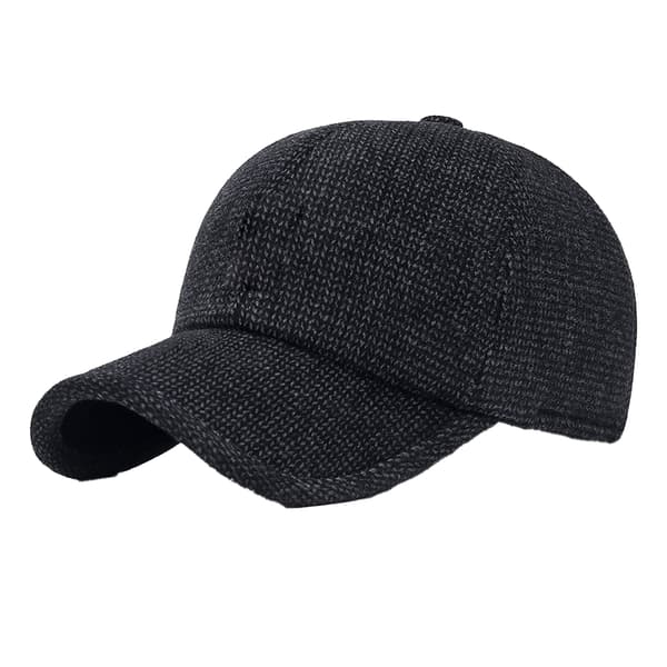 Vintertermisk baseballkeps i tweedull för män med spetsig design