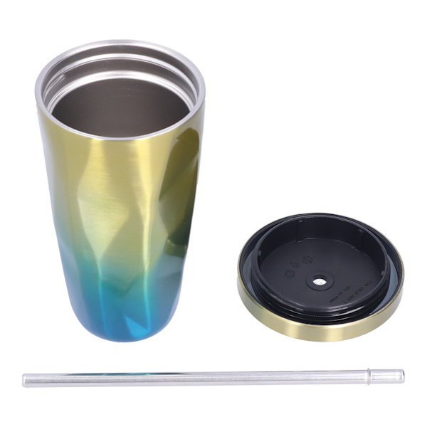 500ml Rostfritt Stål Kaffe Mugg Kaffe Mugg med Sugrör Bra