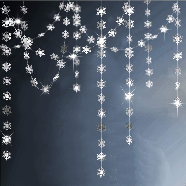 Silver Snowflake Garland for Winter Wonderland/Onederland Party