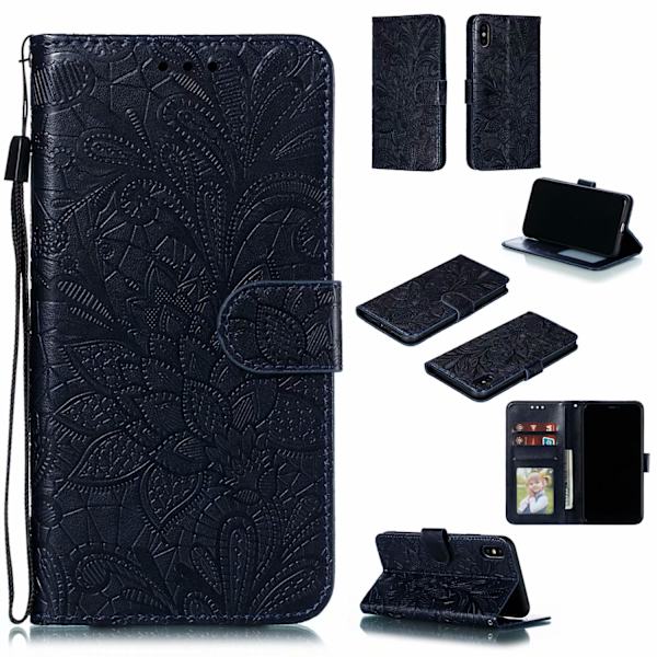Preget blonde-mønstret flip-deksel til Samsung Note 10 Black