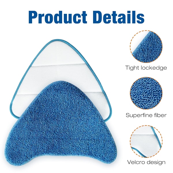 6-pack Mikrofiber Ersättningsmoppdynor för Steam Complete Pet Steam Mop, WH21000