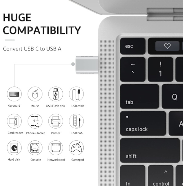 USB C till USB 3.0 OTG 10 Gbps uppgraderingsadapter (4-pack), USB typ C