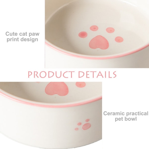 Keramik uppvuxna små hund- eller kattskålar Djurmatskål pink