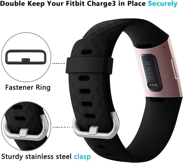 2-pak Erstatningsremme Kompatible med Fitbit Charge 3/Fitbit C